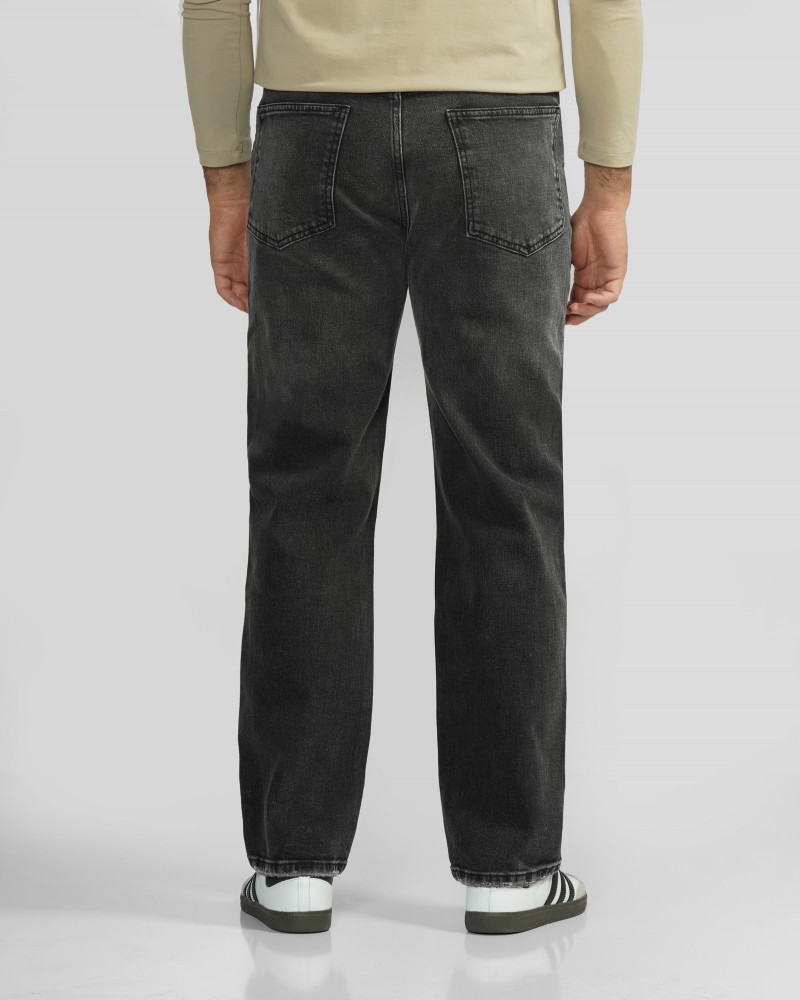 خرید و قیمت شلوار جین استریت فیت (Straight fit) ساده مردانه خاکستری تیره 24424815