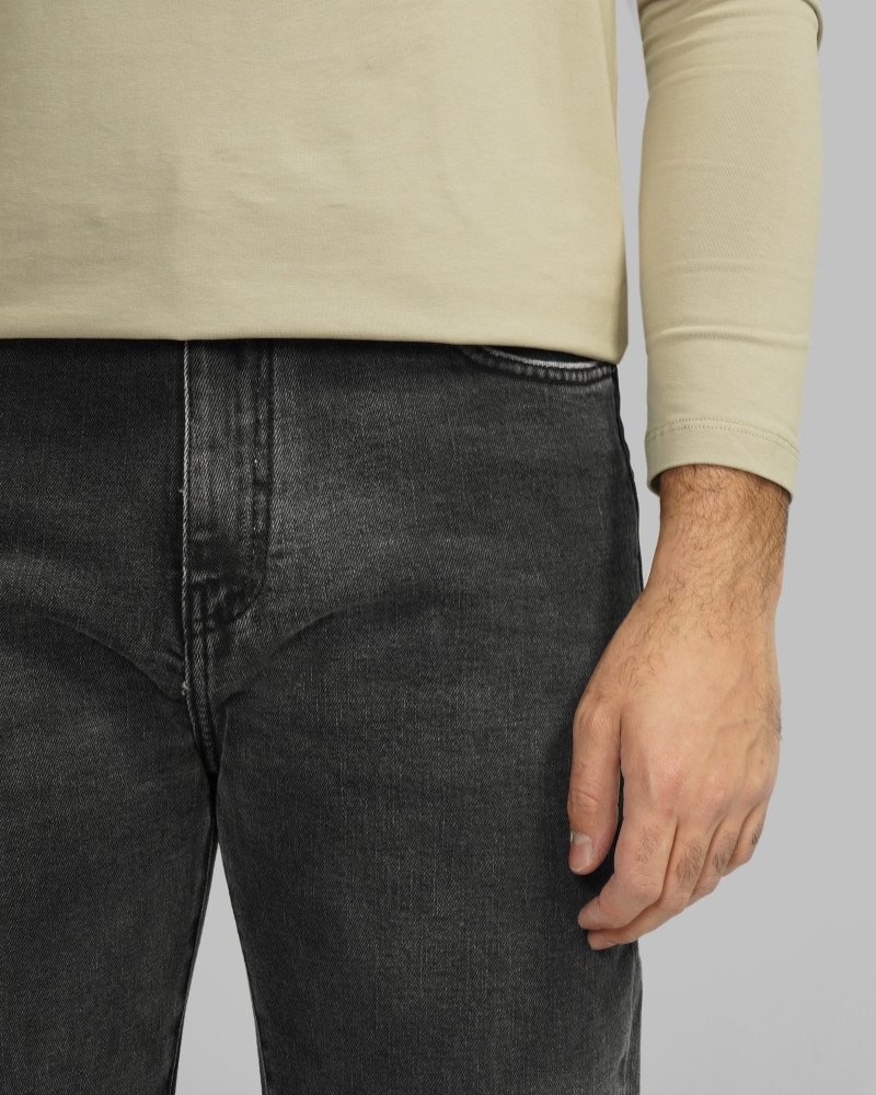 خرید و قیمت شلوار جین استریت فیت (Straight fit) ساده مردانه خاکستری تیره 24424815