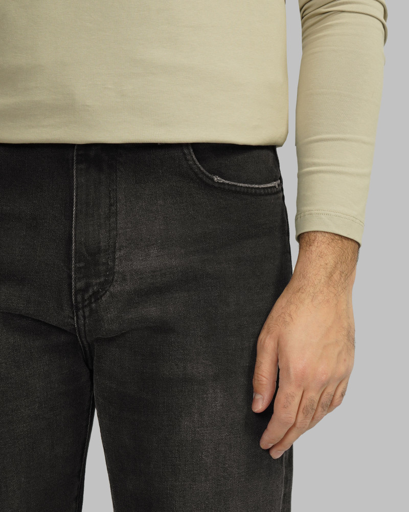 خرید و قیمت شلوار جین استریت فیت (Straight fit) ساده مردانه ذغالی 24424815