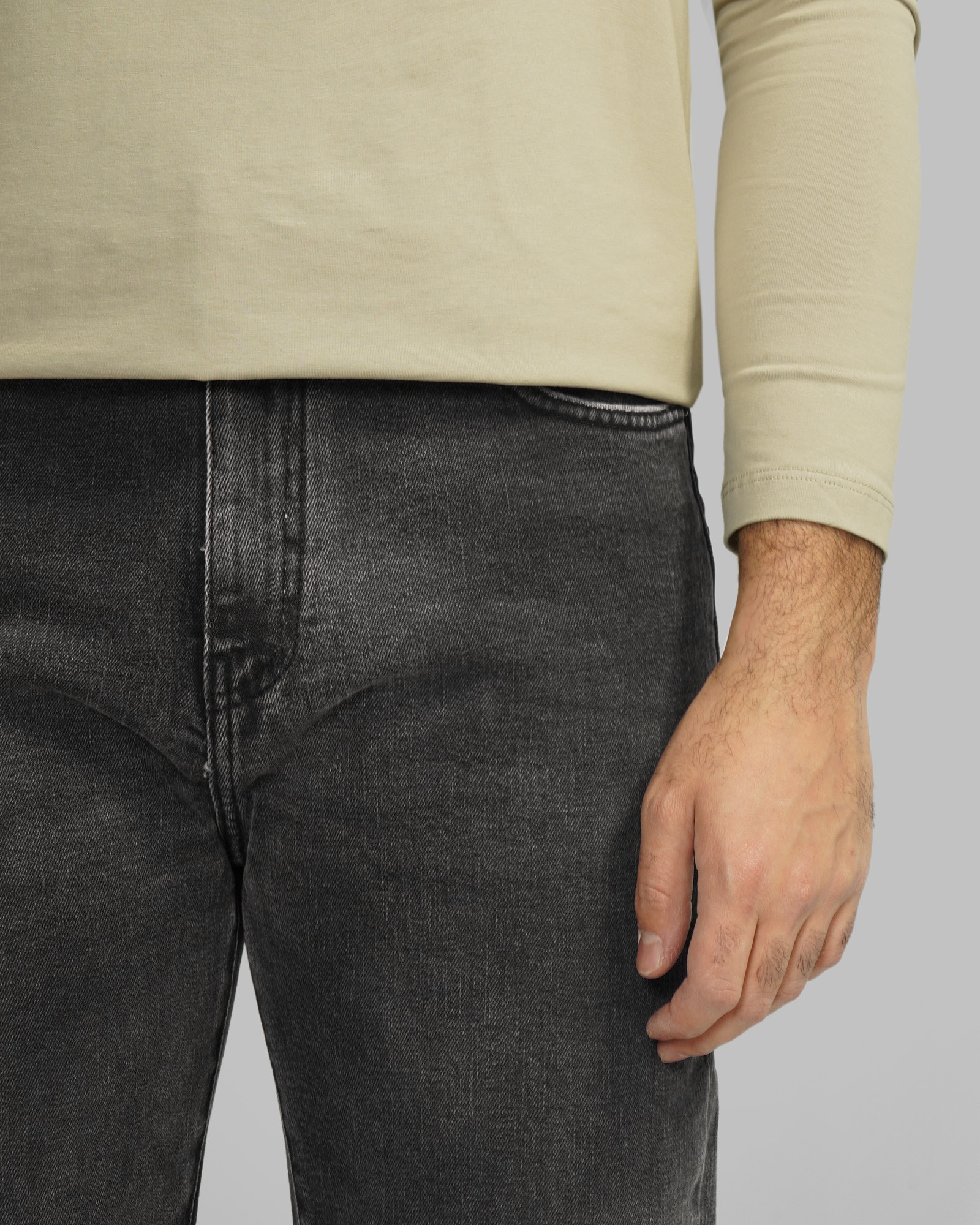 خرید و قیمت شلوار جین استریت فیت (Straight fit) ساده مردانه خاکستری تیره 24424815