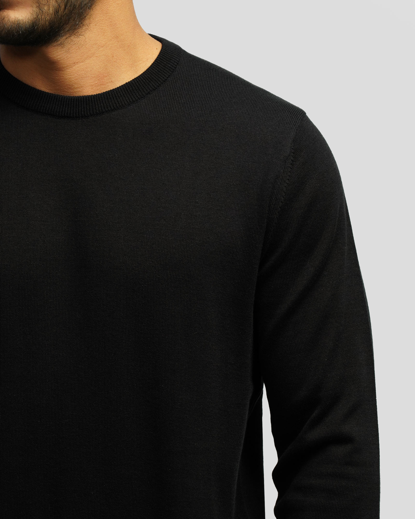 پلیور بافت یقه گرد مردانه مشکی 24342179