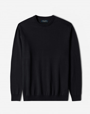 پلیور بافت یقه گرد مردانه سرمه ای 24342179