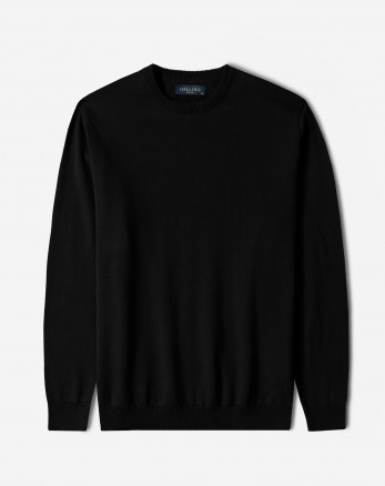 پلیور بافت یقه گرد مردانه مشکی 24342179