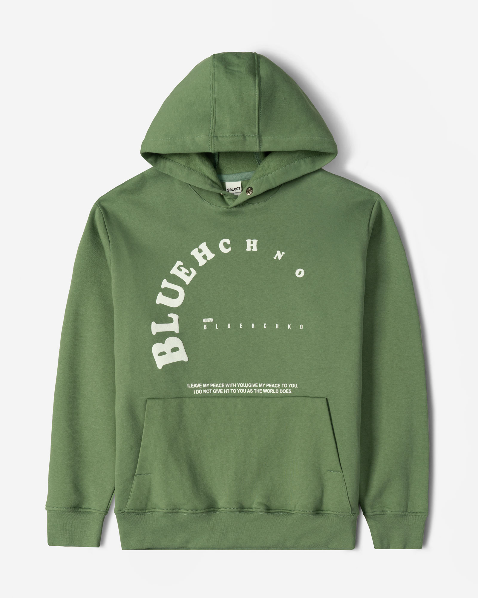 هودی کلاه دار طرح دار مردانه سبز 24371280