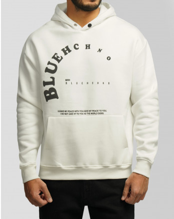 خرید و قیمت هودی کلاه دار طرح دار مردانه سفید 24371280