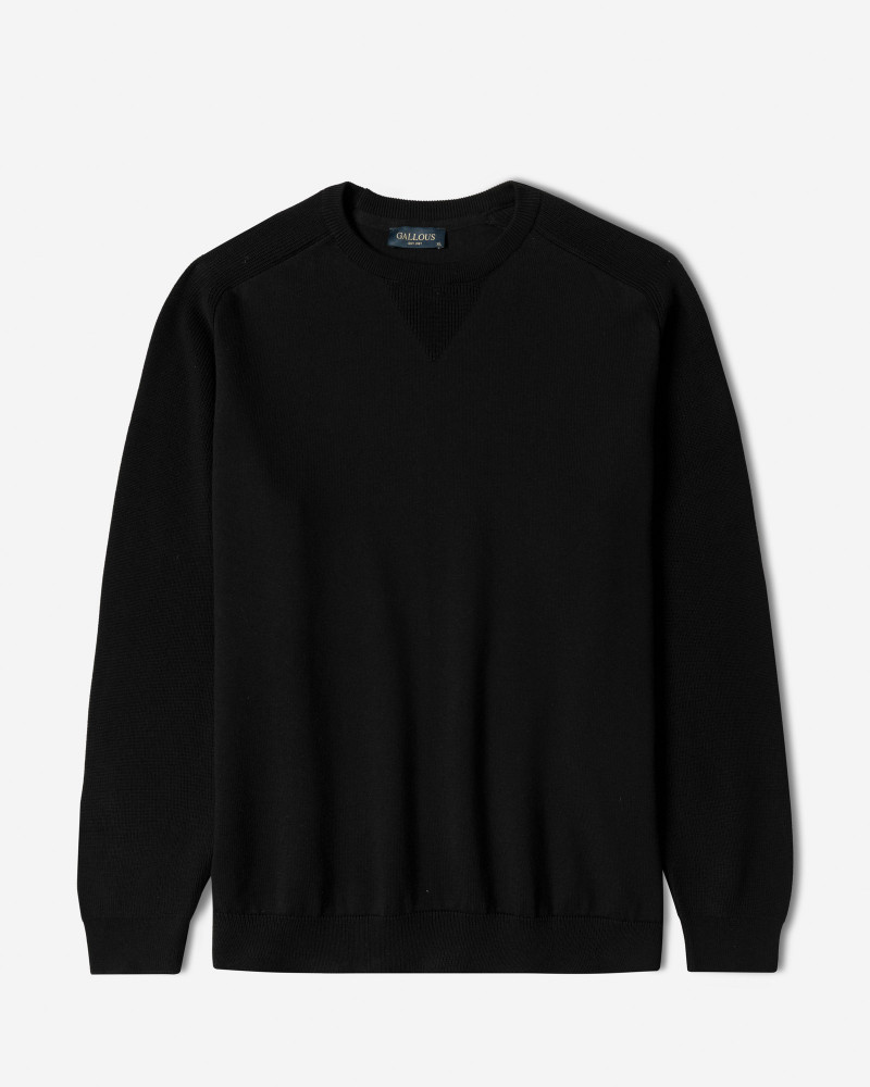 خرید و قیمت پلیور بافت یقه گرد مردانه مشکی 24358135