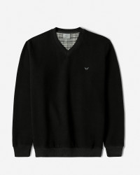 خرید و قیمت پلیور یقه هفت مردانه مشکی 24489106