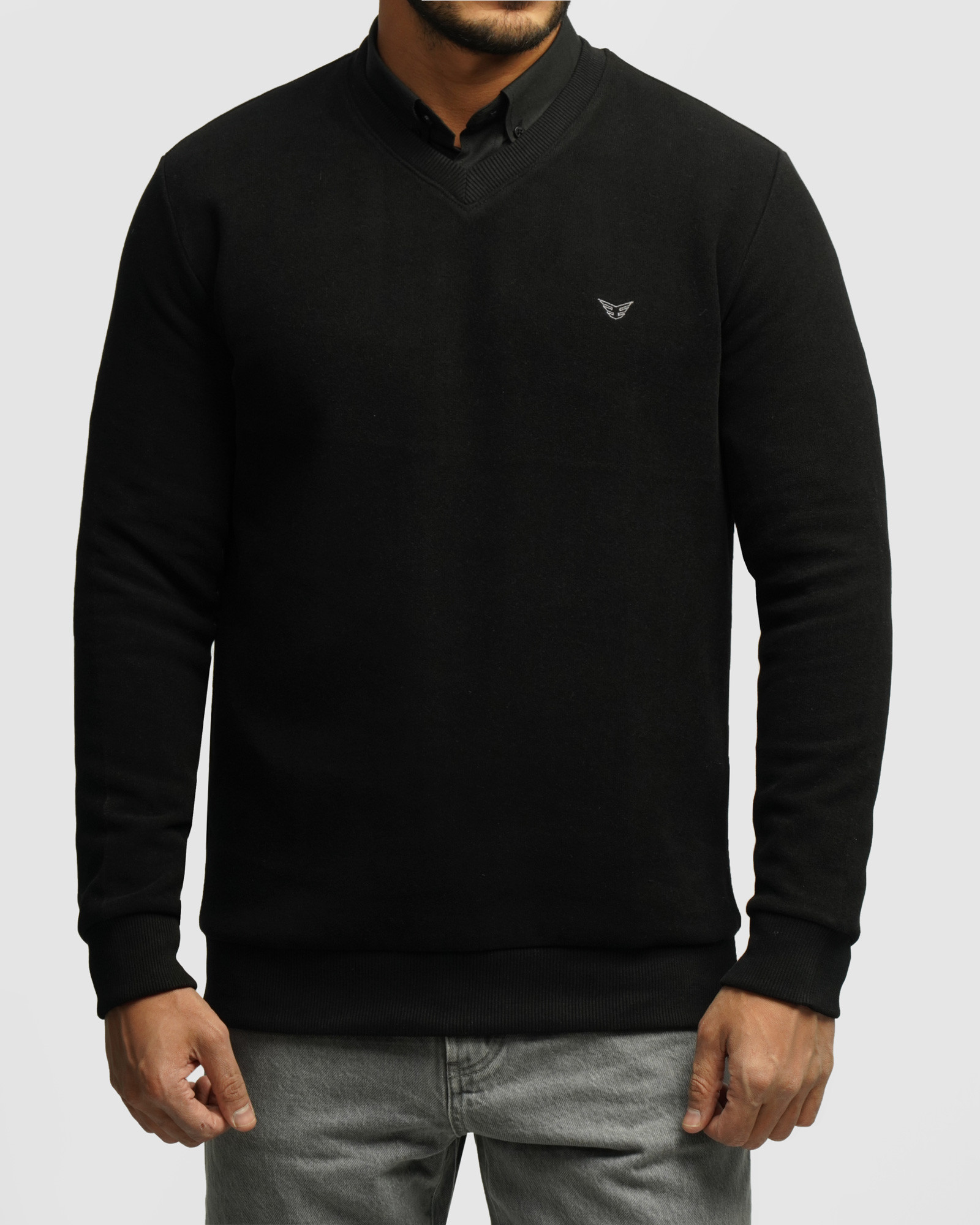 خرید و قیمت پلیور یقه هفت مردانه مشکی 24489106