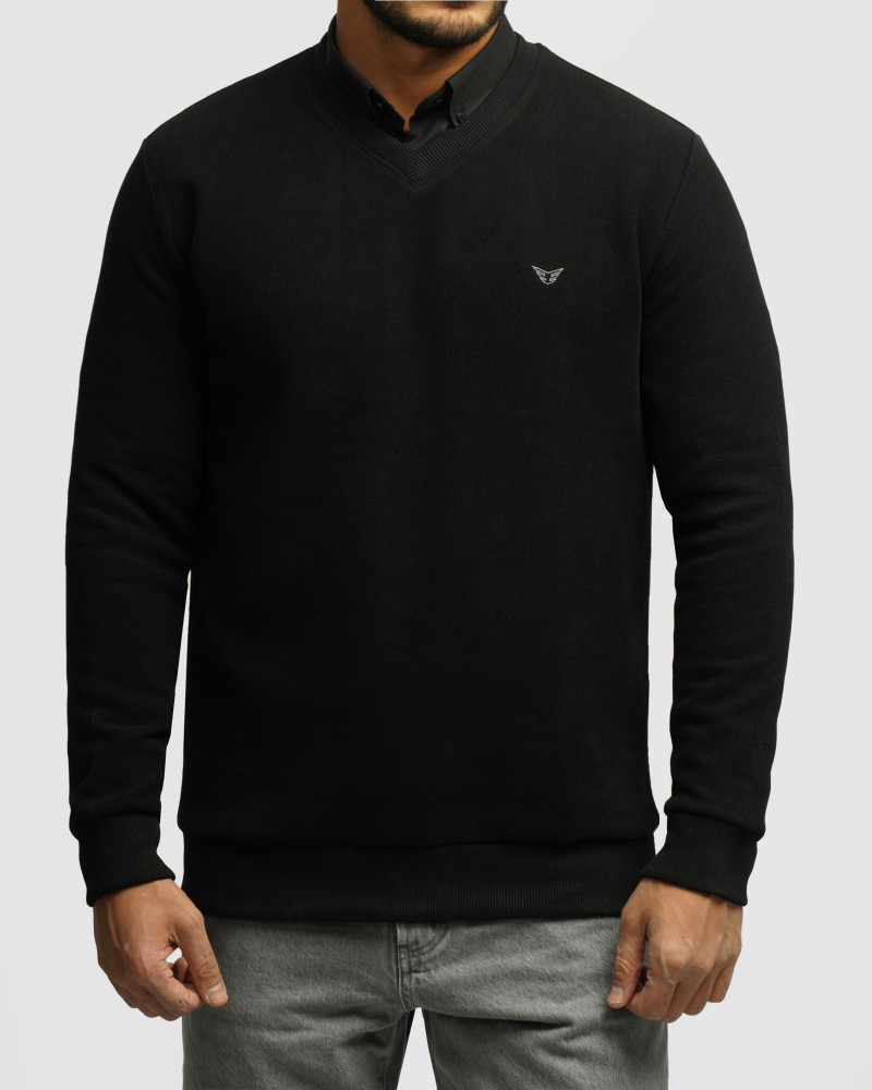 خرید و قیمت پلیور یقه هفت مردانه مشکی 24489106