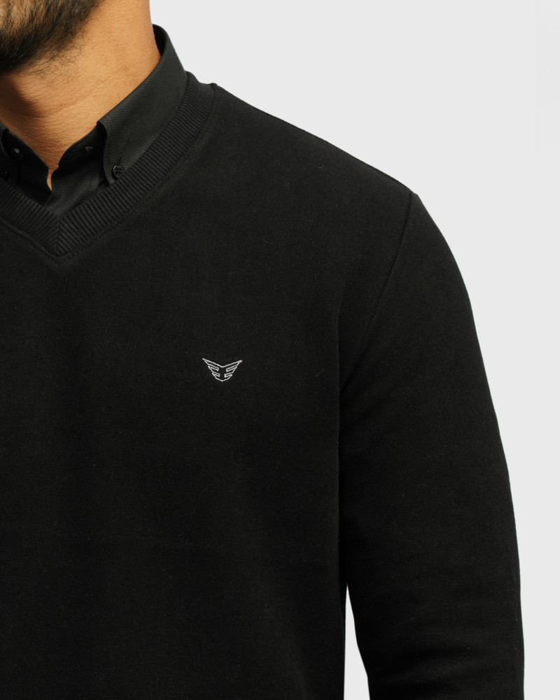 خرید و قیمت پلیور یقه هفت مردانه مشکی 24489106