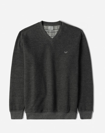 خرید و قیمت پلیور یقه هفت مردانه خاکستری 24489106