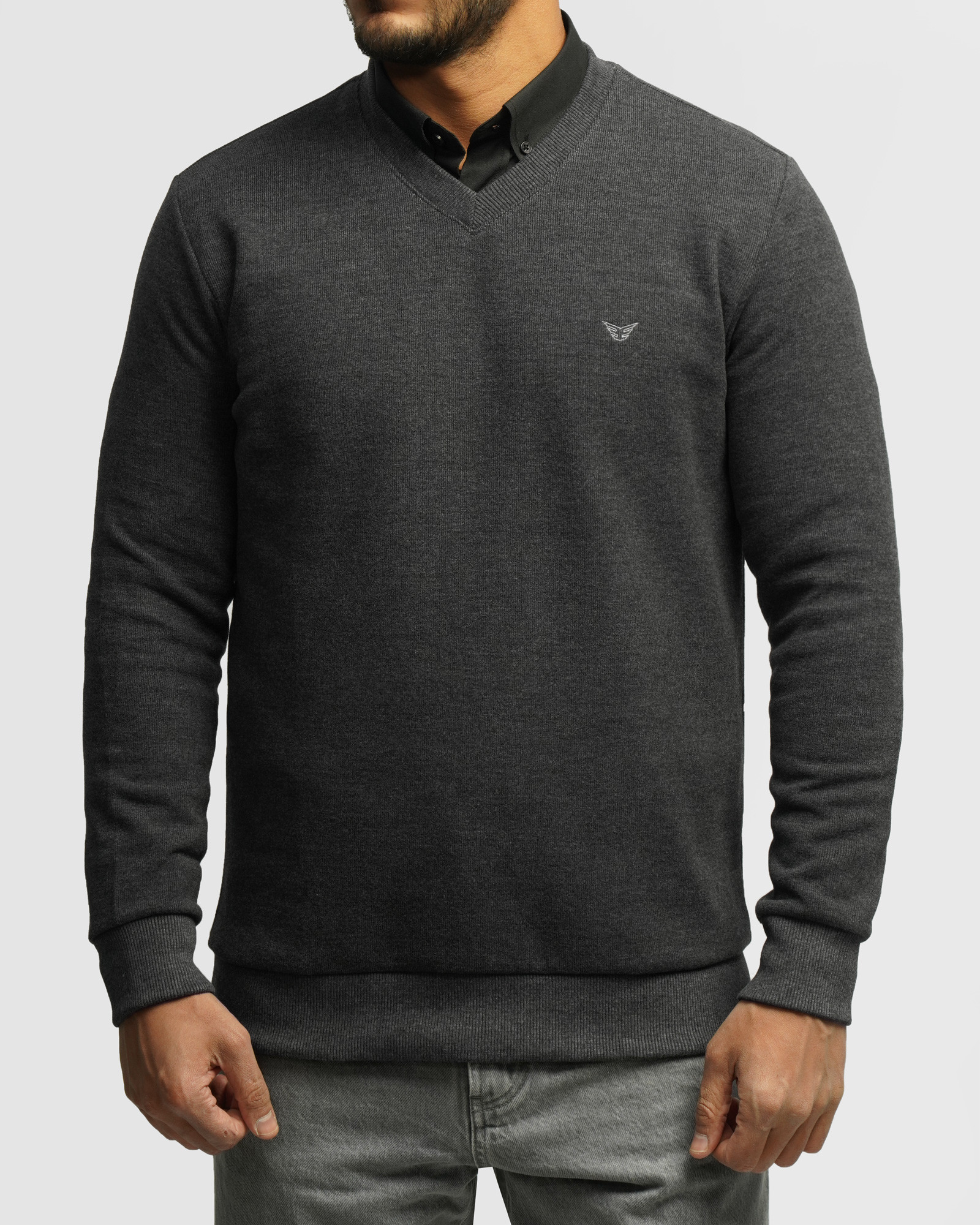 خرید و قیمت پلیور یقه هفت مردانه خاکستری 24489106