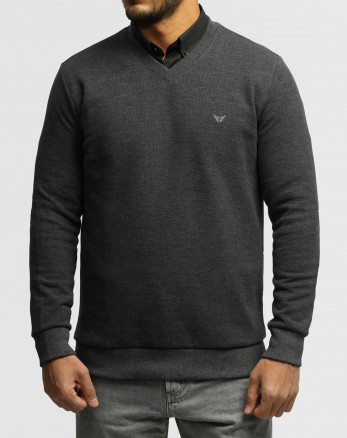 خرید و قیمت پلیور یقه هفت مردانه خاکستری 24489106