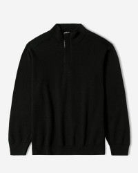 خرید و قیمت پلیور بافت نیم زیپ مردانه مشکی 24341138