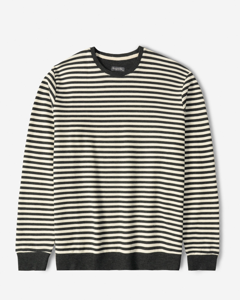 خرید و قیمت تیشرت آستین بلند یقه گرد مردانه ذغالی 84428149