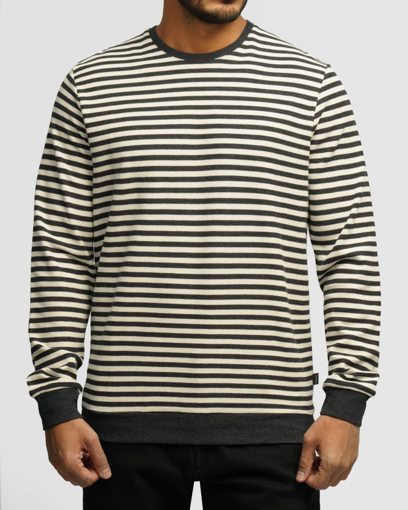 خرید و قیمت تیشرت آستین بلند یقه گرد مردانه ذغالی 84428149