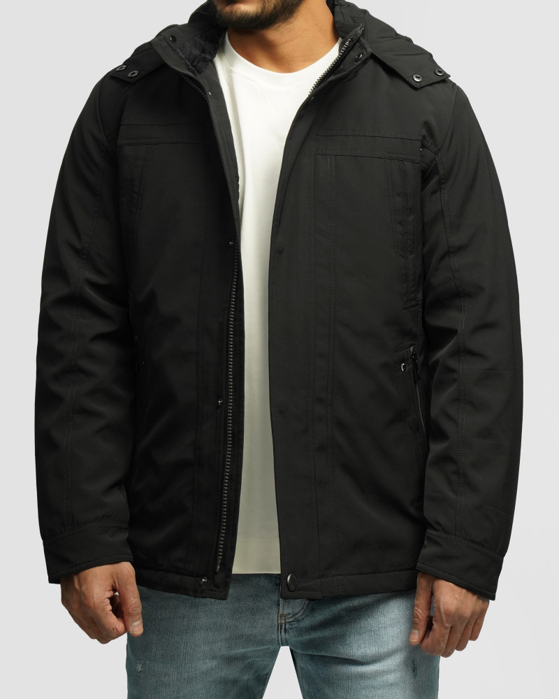 خرید و قیمت کاپشن ضخیم کلاه دار مردانه مشکی 24351127