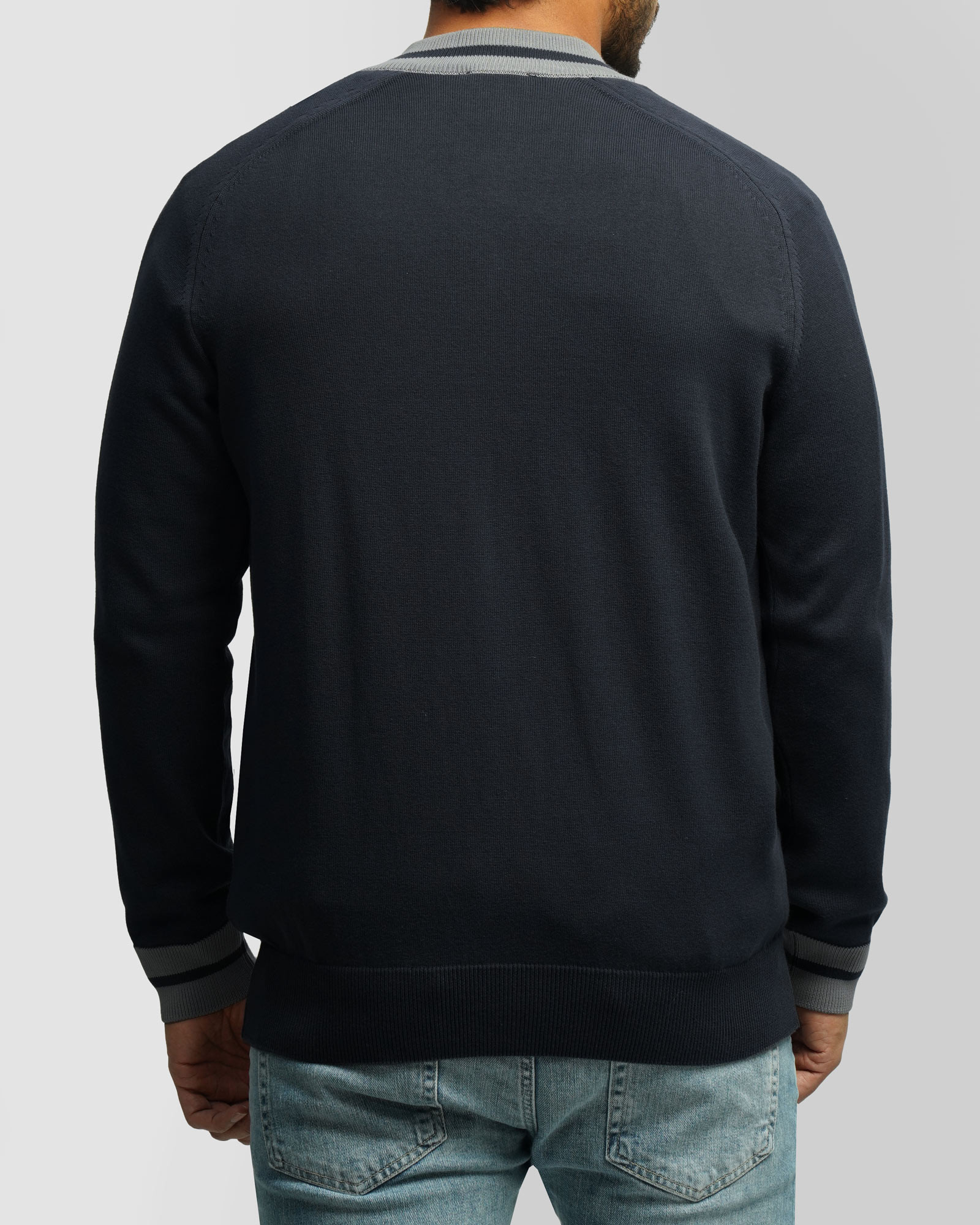 سویشرت بافت مردانه سرمه ای 24376126