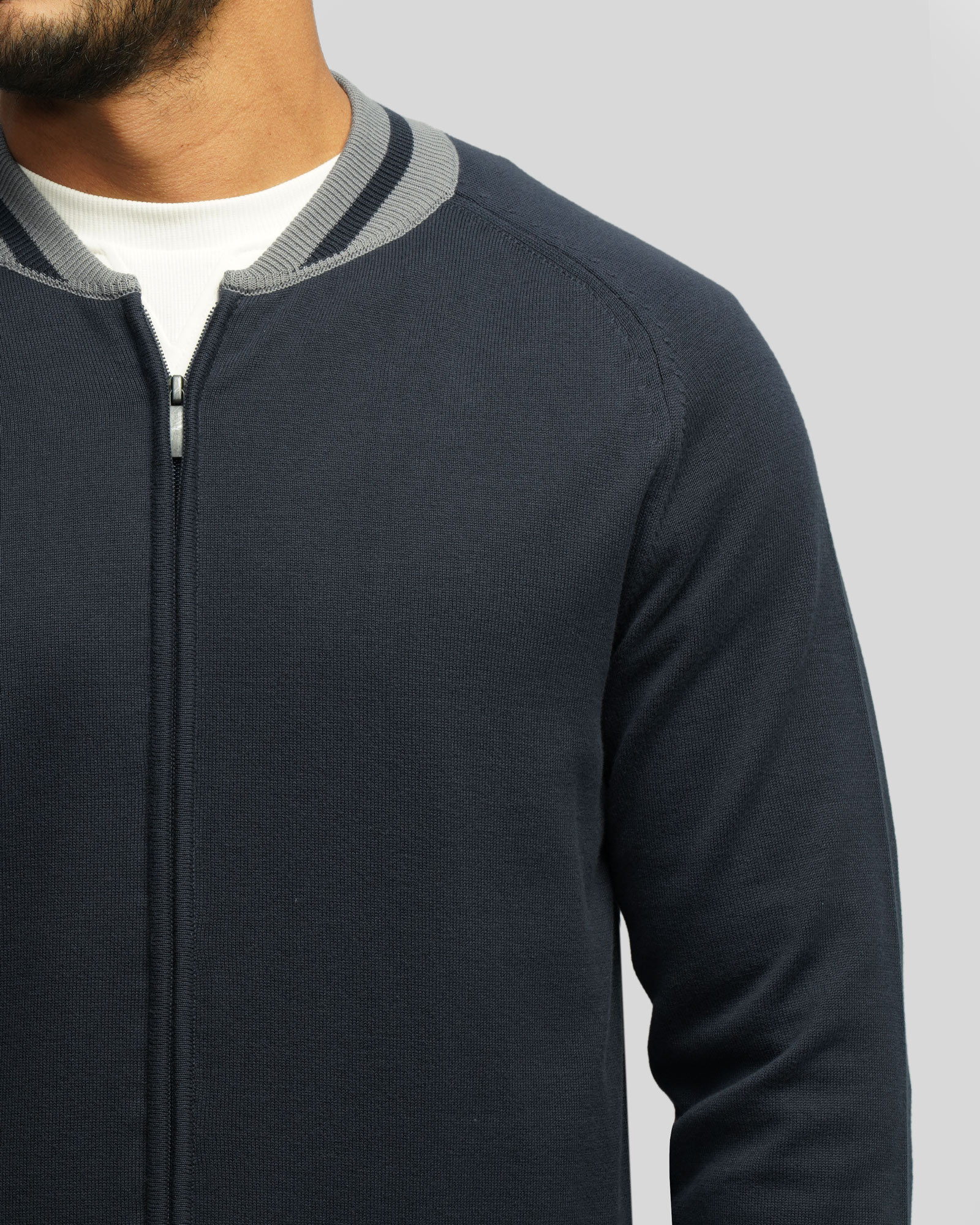 سویشرت بافت مردانه سرمه ای 24376126