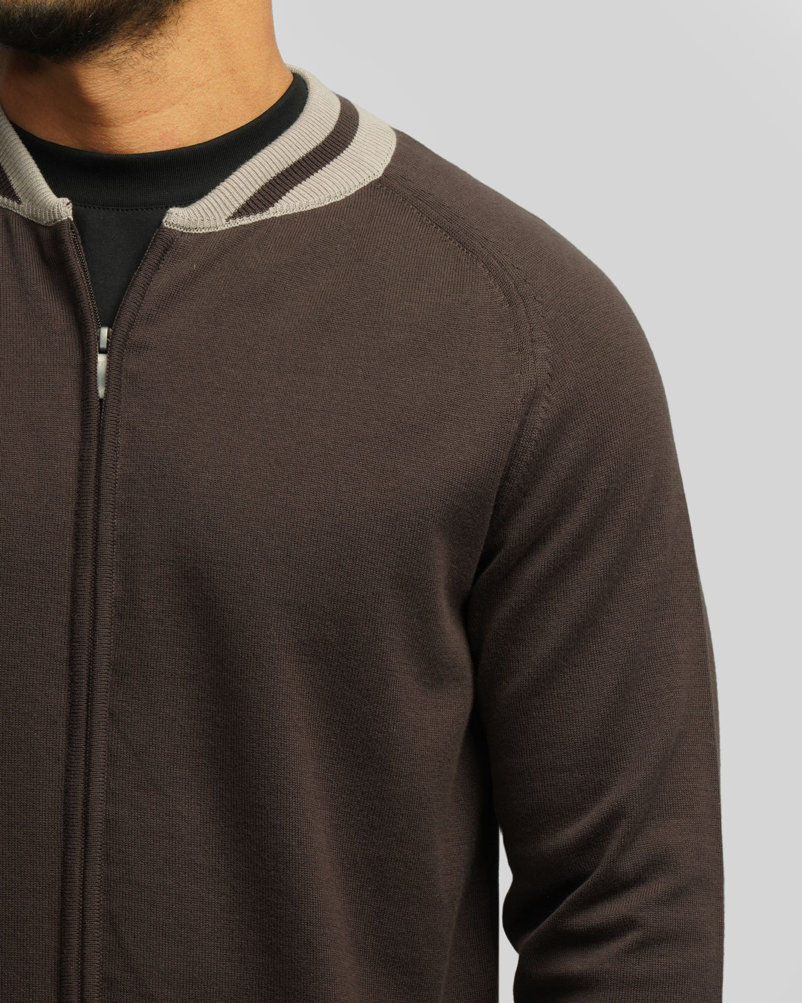 سویشرت بافت مردانه قهوه ای 24376126