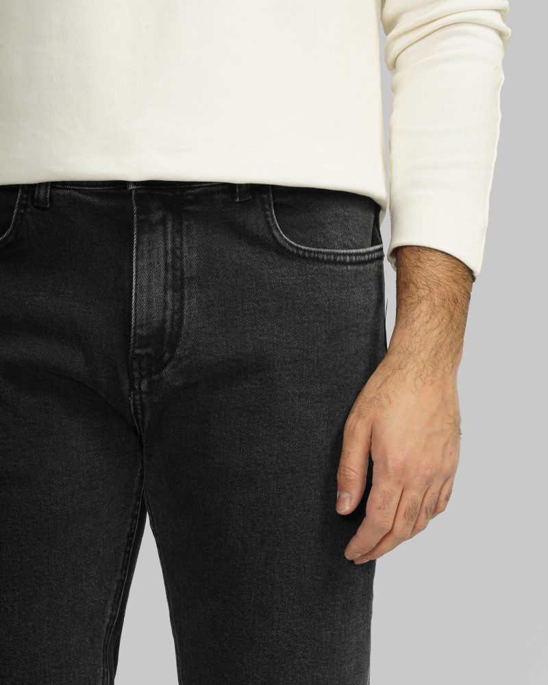 شلوار جین رگولار (Regular) ساده مردانه ذغالی 24412257