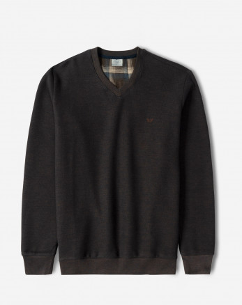 خرید و قیمت پلیور یقه هفت مردانه بنفش تیره 24489106