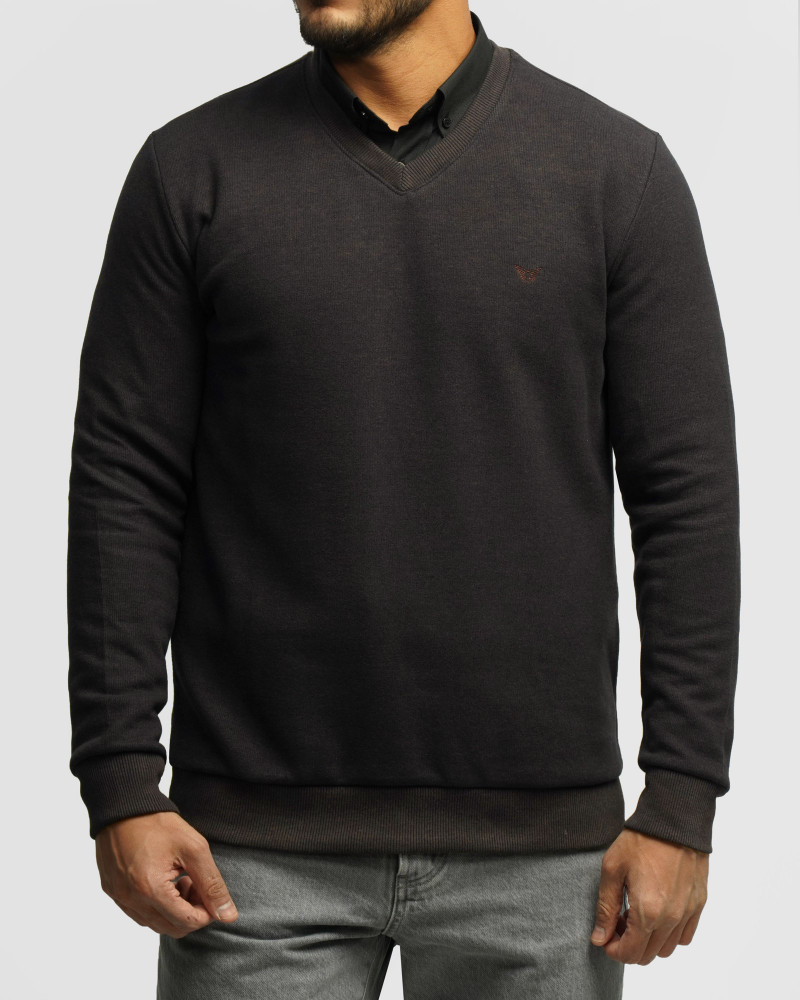 خرید و قیمت پلیور یقه هفت مردانه بنفش تیره 24489106