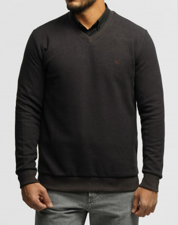 خرید و قیمت پلیور یقه هفت مردانه بنفش تیره 24489106