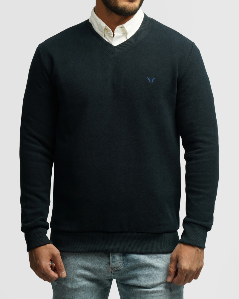 خرید و قیمت پلیور یقه هفت مردانه سرمه ای 24489106