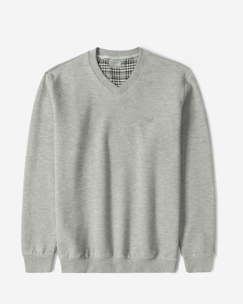 خرید و قیمت پلیور یقه هفت مردانه طوسی 24489106