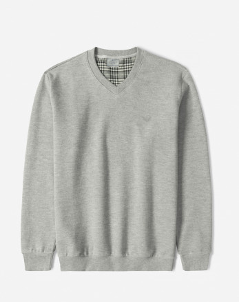 خرید و قیمت پلیور یقه هفت مردانه طوسی 24489106