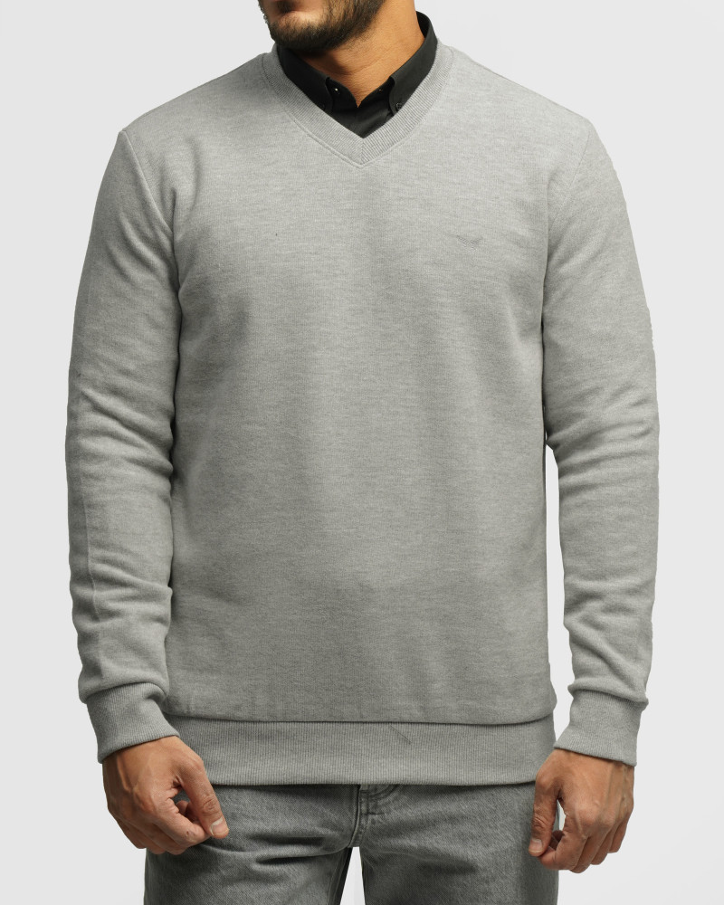 خرید و قیمت پلیور یقه هفت مردانه طوسی 24489106