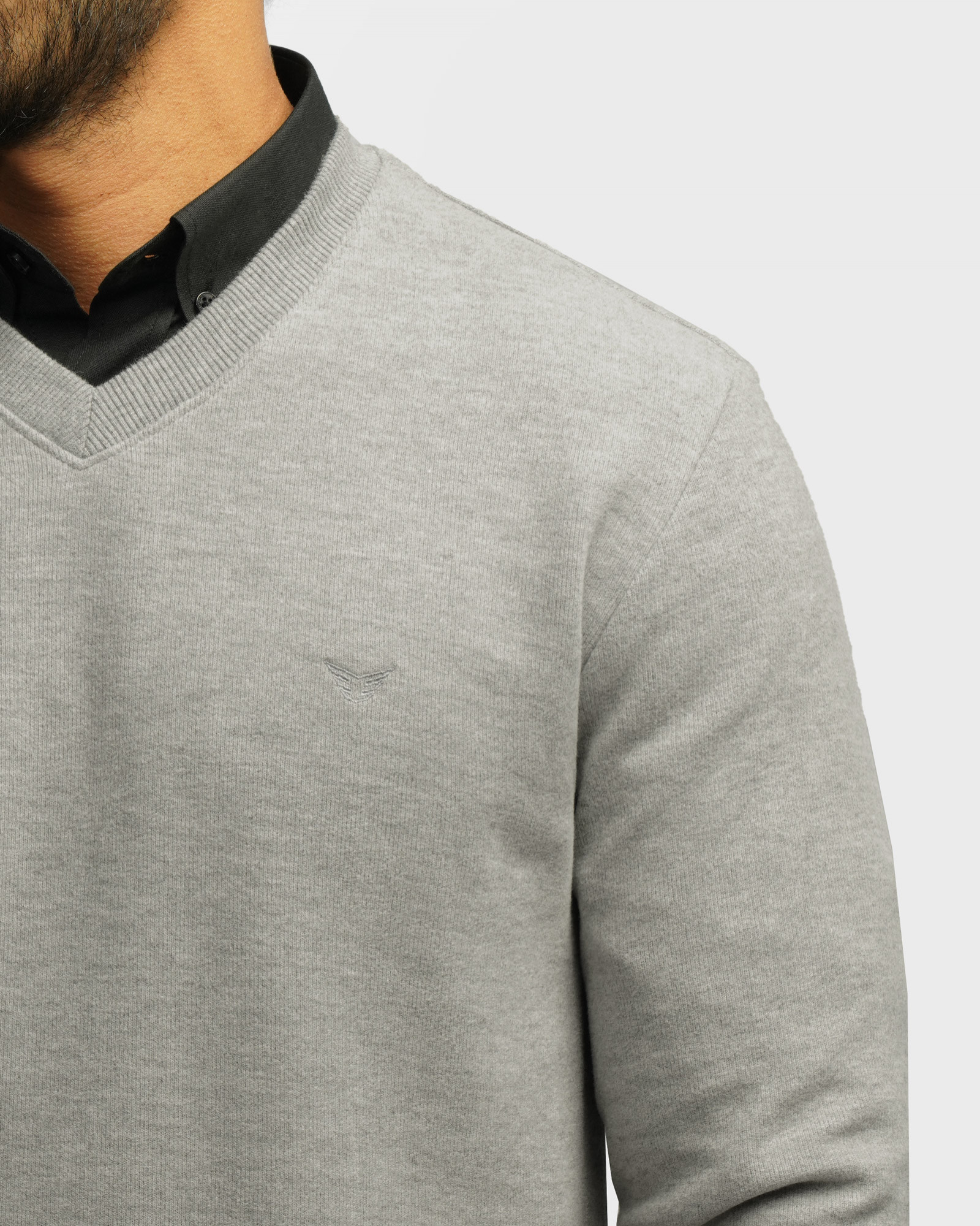 خرید و قیمت پلیور یقه هفت مردانه طوسی 24489106