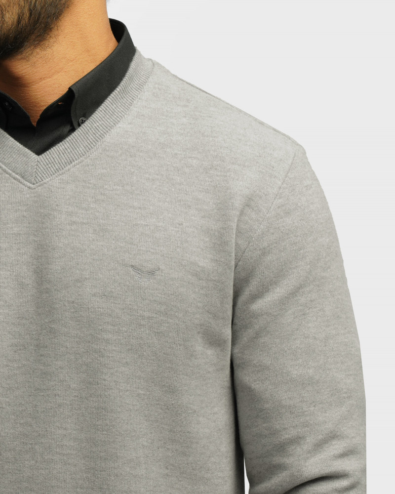 خرید و قیمت پلیور یقه هفت مردانه طوسی 24489106