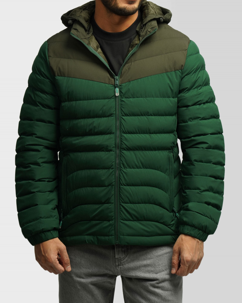 خرید و قیمت کاپشن مردانه کلاه دارسبز 24316395