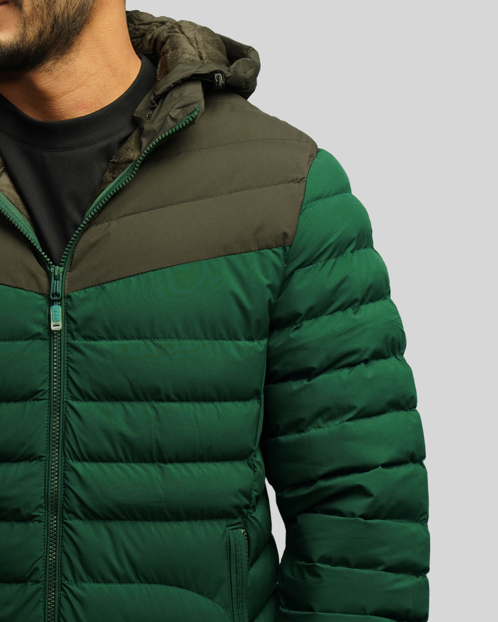 خرید و قیمت کاپشن مردانه کلاه دارسبز 24316395