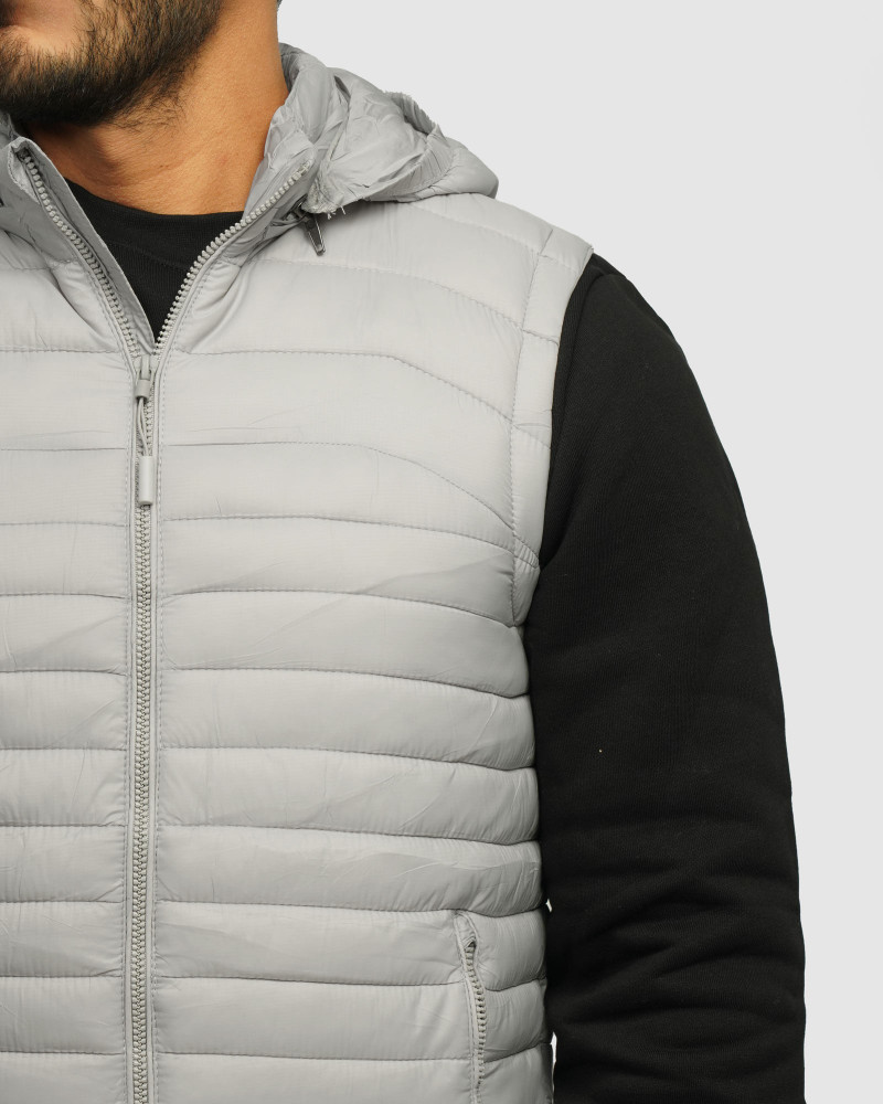 خرید و قیمت پافر مردانه کلاه دار طوسی 24353176