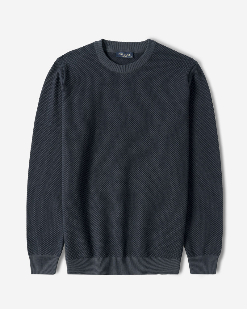 خرید و قیمت پلیور بافت یقه گرد مردانه سرمه ای 24358136