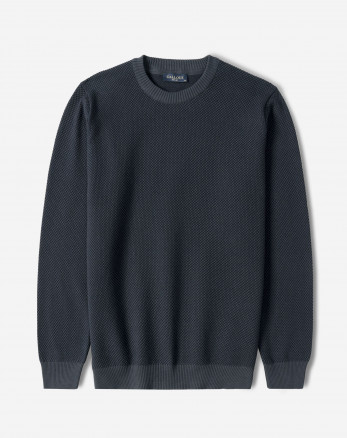 خرید و قیمت پلیور بافت یقه گرد مردانه سرمه ای 24358136