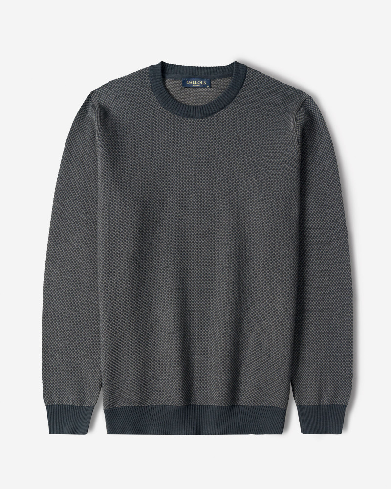 خرید و قیمت پلیور بافت یقه گرد مردانه سرمه ای روشن 24358136