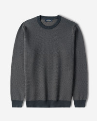 خرید و قیمت پلیور بافت یقه گرد مردانه سرمه ای روشن 24358136