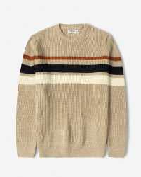 خرید و قیمت پلیور بافت یقه گرد طرح دار مردانه کرم 84458144