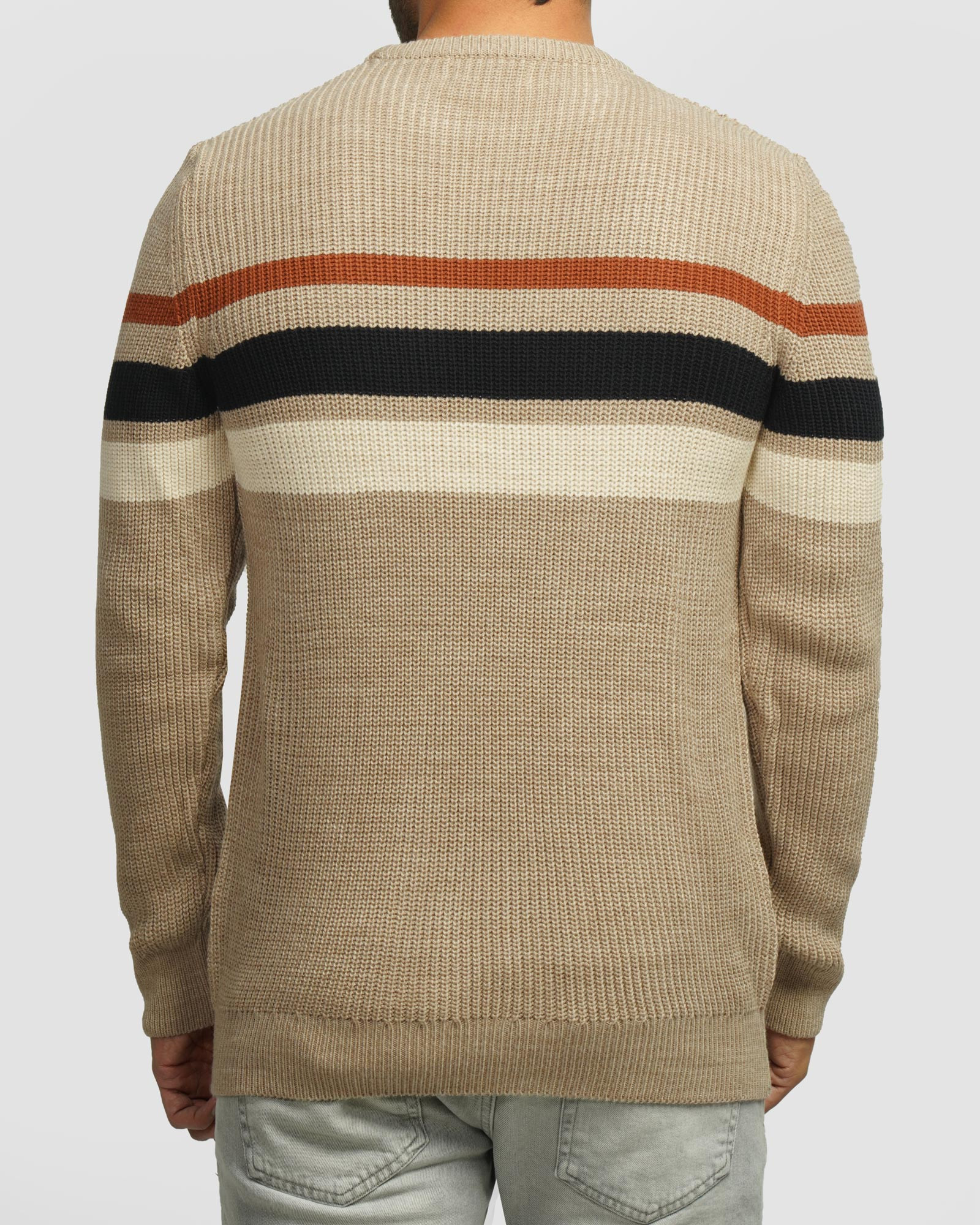 خرید و قیمت پلیور بافت یقه گرد طرح دار مردانه کرم 84458144