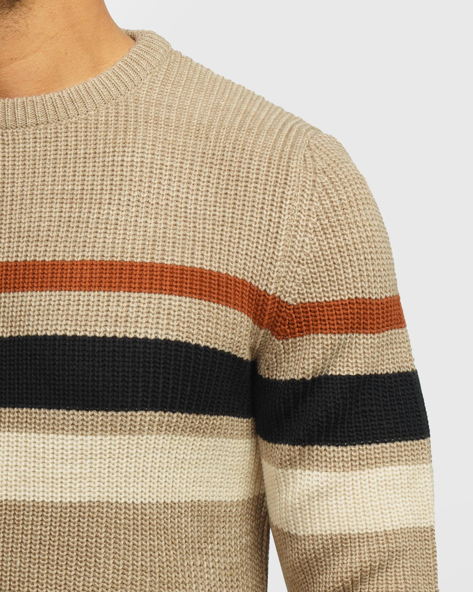 خرید و قیمت پلیور بافت یقه گرد طرح دار مردانه کرم 84458144