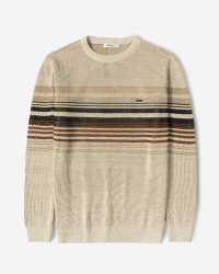 خرید و قیمت پلیور بافت یقه گرد طرح دار مردانه کرم 84458141