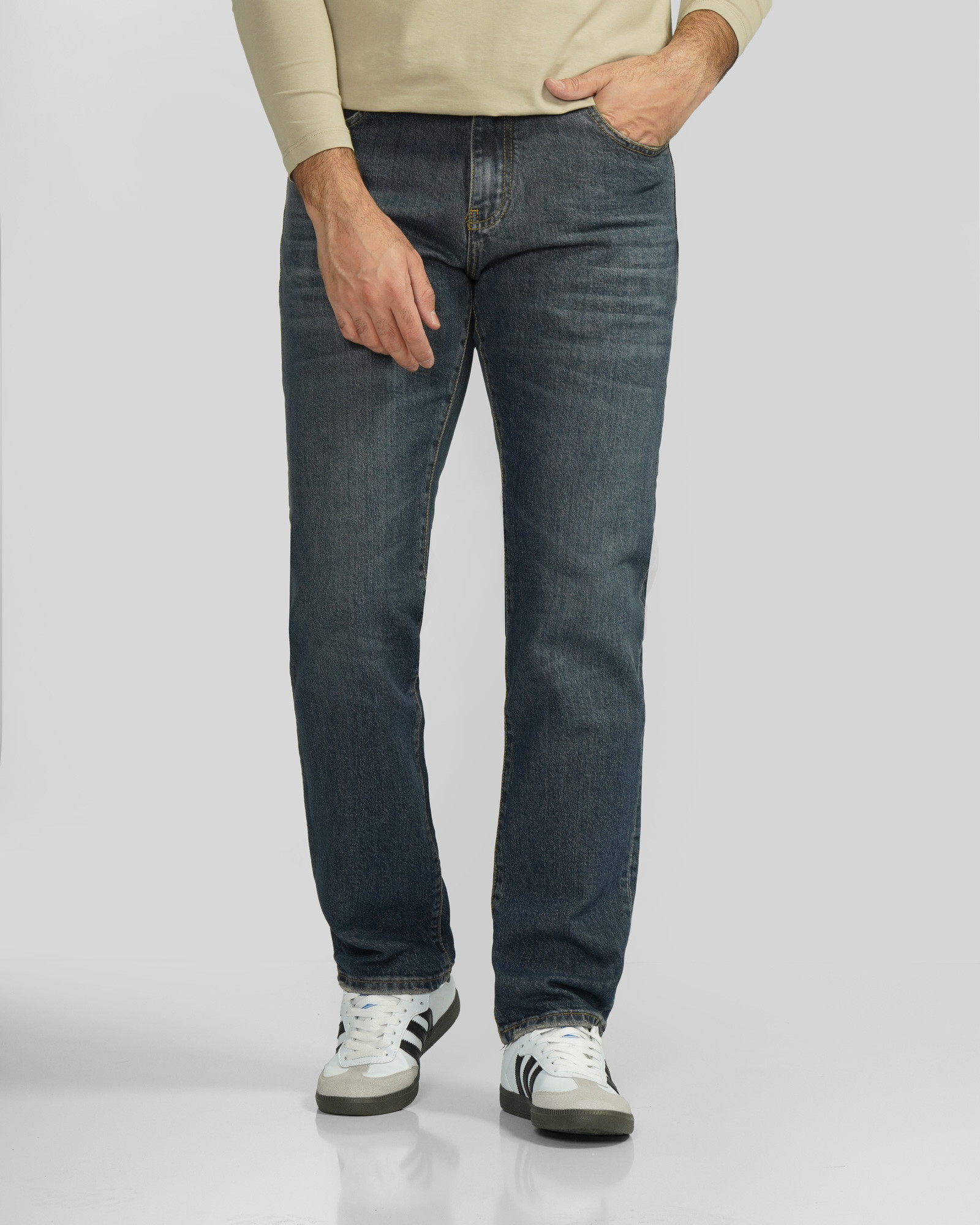 خرید و قیمت شلوار جین اسلیم ساده مردانه سرمه ای 24411452