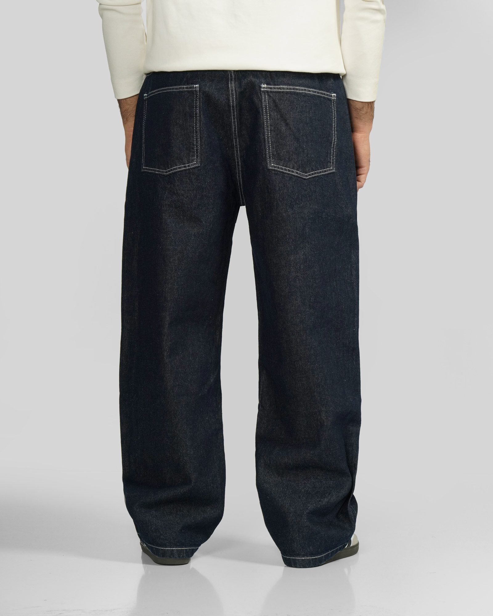 خرید و قیمت شلوار جین بگ (Baggy) ساده مردانه سرمه ای تیره 24424823