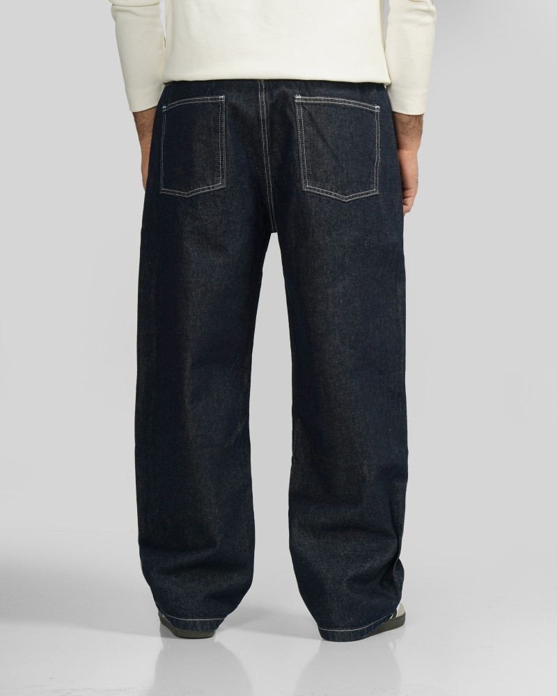 خرید و قیمت شلوار جین بگ (Baggy) ساده مردانه سرمه ای تیره 24424823