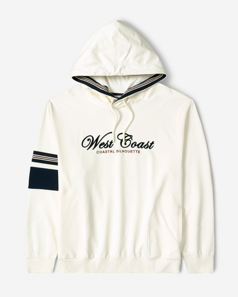 هودی کلاه دار طرح دار مردانه کرم 84471285