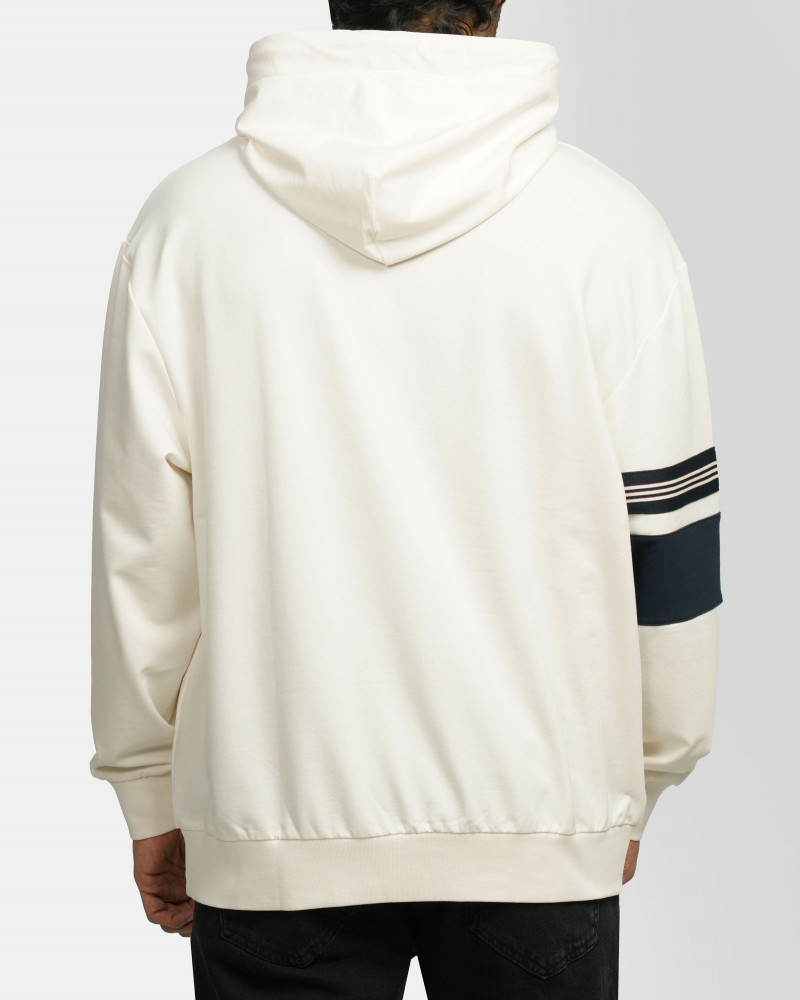 هودی کلاه دار طرح دار مردانه کرم 84471285